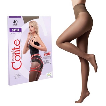 Rajstopy damskie wyszczuplające Lycra Conte STYLE 40 DEN shade rozmiar 2