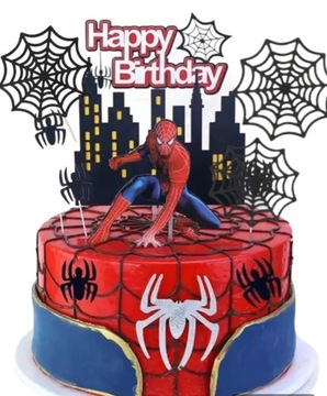 Topper SPIDERMAN 10szt na tort Urodzinowy