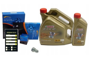 FILTRY + CASTROL 5W30 AUDI A3 8L 1.6 BENZÍN