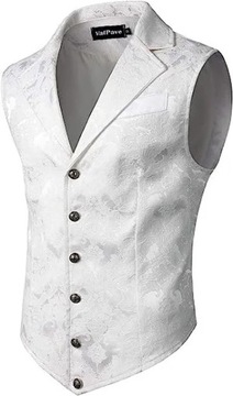 Men Elegant Vest Flower Slim Fit Male Suit Waistco