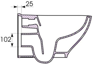 УНИТАЗ ПОДВЕСНОЙ CERSANIT 52,5X35,5 K701262