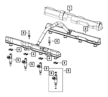 LIŠTA VSTŘIKOVAČE PALIVOVÁ DODGE DURANGO CHARGER JEEP RAM 5.7 V8 53013888AD