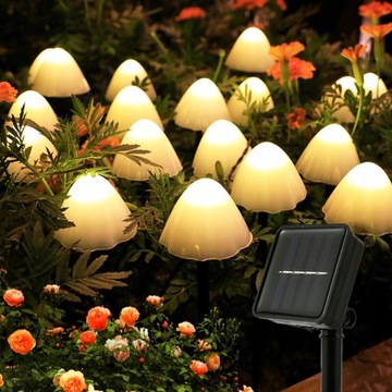 LAMPKI OGRODOWE SOLARNE GIRLANDA 50LED, 9.5m ZIMNE