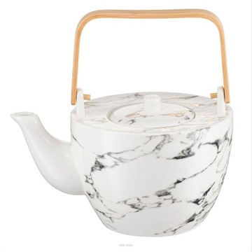 Dzbanek do herbaty porcelanowy Marmo Gold 800 ml