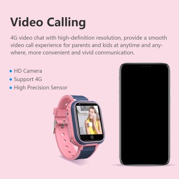 IP67 Kids Smart Watch Tracker GPS WIFI Video Pink