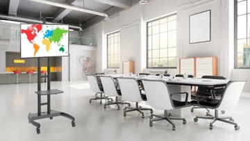 Подставка под телевизор 43 50 55 65 75 дюймов на колесах Телескопическая