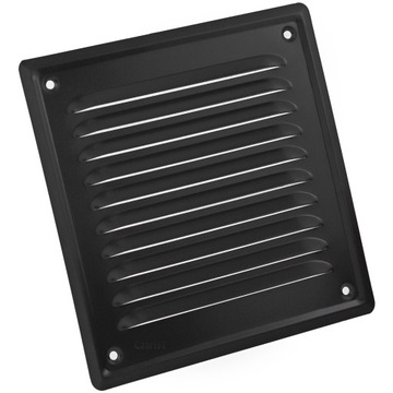 KRATKA WENTYLACYJNA OSŁONA METALOWA Z SIATKĄ 165x165 CZARNA