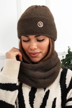 ЖЕНСКИЙ КОМПЛЕКТ ШАПКА-БИНИ ЮБКА ДЛЯ ГОЛЬФ-ТРУБА БОЛЬШОЙ ТЕПЛЫЙ КОМПЛЕКТ ЗИМА KOL