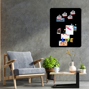 Прямоугольная металлическая доска для ТУРИСТИЧЕСКИХ МАГНИТОВ от Travel 100х80см БОЛЬШАЯ