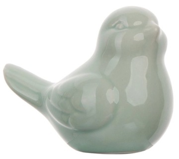 PTASZEK CERAMICZNY 6 CM SELEDYNOWY SZKLIWIONY OZDOBA