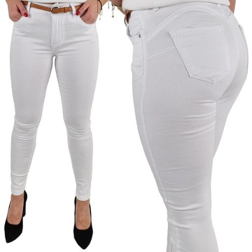 DAMSKIE SPODNIE M. SARA MODELUJĄCE DOPASOWANE Push - UP / WHITE