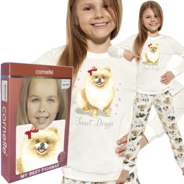 CORNETTE piżama dziewczęca 978/152 DOGGIE piesek