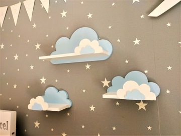 Полки Cloud, набор из 3 полок Cloud, цвета Galaxy, для детской комнаты