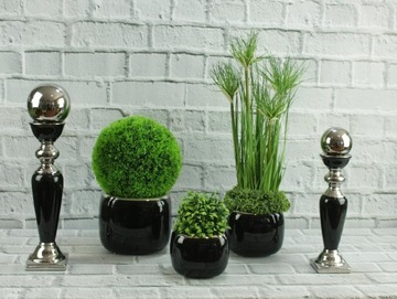 Керамический подсвечник белый серебро MOON H32