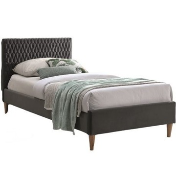 Łóżko Azurro Velvet 90x200 Szare Dąb Sypialnia