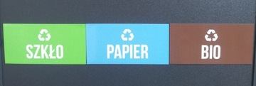 Magnesy do segregacji odpadów, tabliczki, naklejka zestaw x4 szt