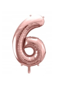 Balon Foliowy CYFRA 6 Różowe Złoto - 30