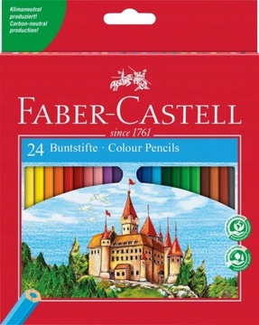 KREDKI OŁÓWKOWE FABER CASTELL ZAMEK 24 KOLORY