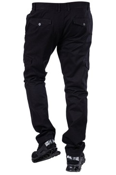 Черные тканевые прямые армейские брюки R.38 Aarao