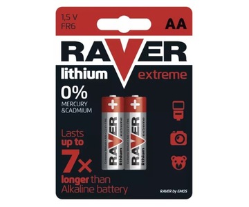 2x Bateria litowa RAVER AA R6 1,5V B7821 EMOS lit