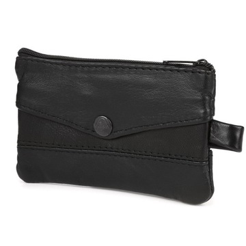 SKÓRZANE etui na klucze duże trzykomorowe pojemne