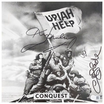 URIAH HEEP Conquest winyl LP ORYGINALNE AUTOGRAFY + CERTYFIKAT AC/DC