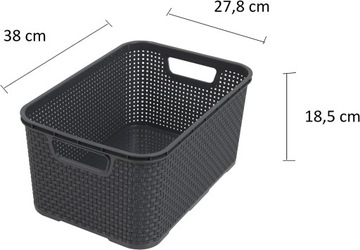 BRANQ - Корзина из ротанга - пластиковый контейнер - корзина - коробка - 19 л