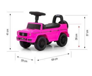 Автомобильная коляска для детей MERCEDES G розовая Milly Mally