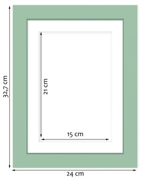 Рамка для фотографий Italia Salbei А4 21х29,7 с паспарту 15х21