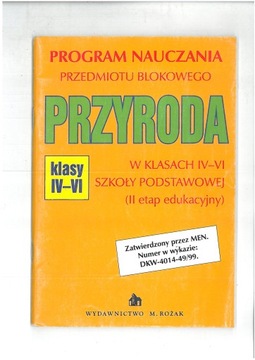 PRZYRODA PPRZEWODNIK DO NAUCZANIA DLA KL4-6 ROŻAK