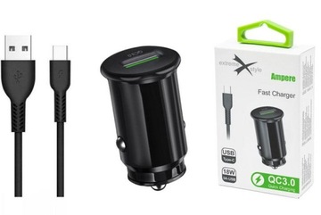 Зарядное устройство QC 3.0 + кабель USB type-C ACCU3QC30B+CC