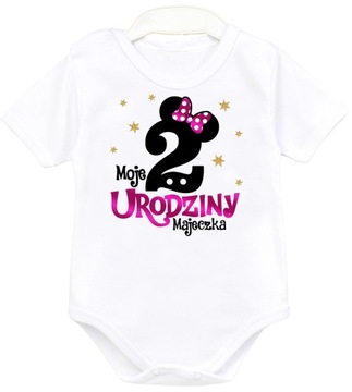 Body kr rękaw DRUGIE URODZINY 2 lata MYSZKA r. 98