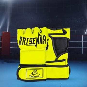 Перчатки de-Mma, боевые перчатки на половину пальцев, защита рук, охранник, желтый