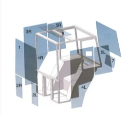 Szyba drzwi Terex TL80AS