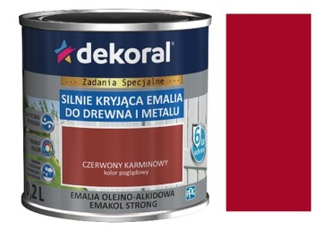 DEKORAL EMALIA EMAKOL STRONG 0,2L CZERWONY POŁYSK