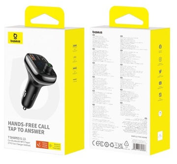 FM-ПЕРЕДАТЧИК BASEUS БЫСТРОЕ ЗАРЯДНОЕ УСТРОЙСТВО BLUETOOTH 3x USB USB-C 36 Вт PD QC 3.0