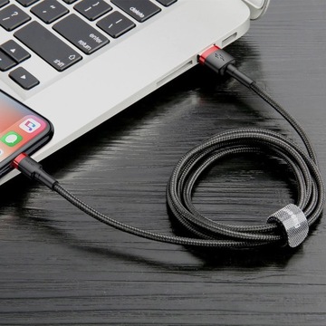 USB-A — кабель Lightning, Baseus Cafule 2,4 А, 0,5 м