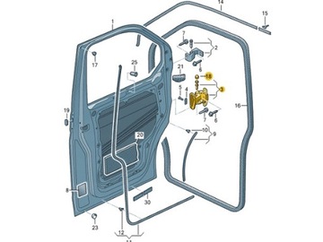 VW BUS T5 T6 V VI PANT DVEŘE SPODNÍ PŘEDNÍ LEVÝ