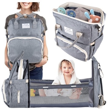 СУМКА-ОРГАНИЗАТОР РЮКЗАК ДЛЯ МАМЫ ПАПЫ ПЕРЕМЕННИК ДЛЯ ВОСПРОИЗВЕДЕНИЯ Дорожная кроватка 5 В 1