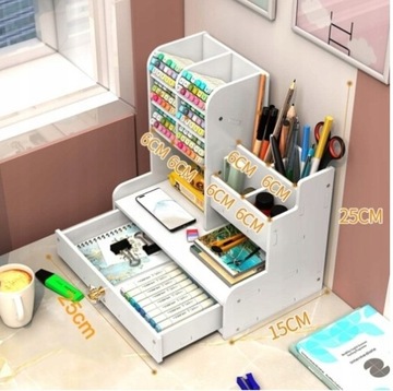 ORGANIZER NA BIURKO SZUFLADY PRZYBORNIK Z SZUFLADĄ PÓŁKA BIURKOWY NA OŁÓWKI
