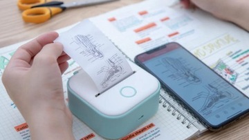 Мини-термопринтер Phomemo T02 для фотографий, заметок, этикеток, белый, зеленый