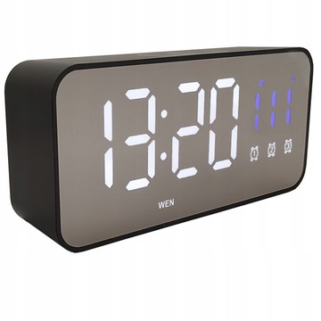 ZEGAR LED BUDZIK ELEKTRONICZNY CYFROWY STOJĄCY ALARM AKUMULATOR ŁADOWANIE