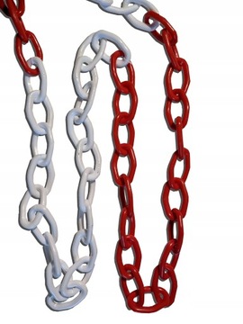 Łańcuch plastikowy czerwono-biały 6mm