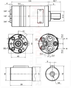 ГИДРАВЛИЧЕСКИЙ ДВИГАТЕЛЬ SMM 12 T 20L 1550 об/мин ГИДРОЛИДЕР