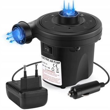 НАБОР ЭЛЕКТРИЧЕСКИХ НАСОСОВ ДЛЯ МАТРАСОВ ДЛЯ БАССЕЙНА 12 В/230 В + КОНЦЫ ДЛЯ АВТОМОБИЛЬНЫХ ВЕЛОСИПЕДОВ