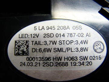 SKODA ENYAQ - SVĚTLO PRAVÝ ZADNÍ