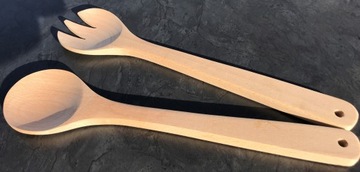 НАБОР КУХОННЫХ ЛОЖЕК ИЗ 2 ДЕРЕВЯННЫХ ЛОЖЕК ДЛЯ САЛАТА OLDMAN 30см.