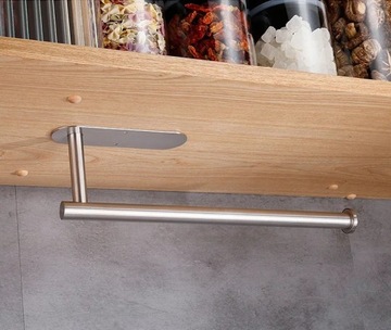 UCHWYT WIESZAK NA RĘCZNIK PAPIEROWY KUCHENNY PRZYKRĘCANY LOFT SREBRNY V5