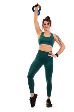 Damski komplet UniquYou Jasper Green M treningowy zestaw top legginsy HIT