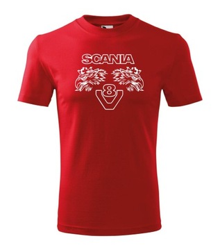 Koszulka T-shirt Scania v8 ciężarówka męska